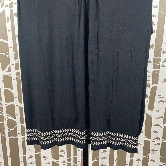 Boho Metallic Embroidered Sheer Shoulder Sleeveless Top 3X - Picture 7 of 8